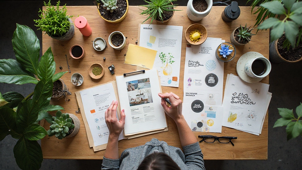 Inspirerend creatieve werkplek met design elementen en plannen